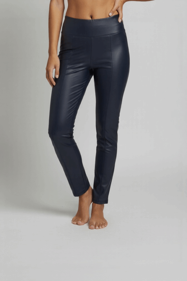 Leather Fitted  Plain With High  Waisted Leggings